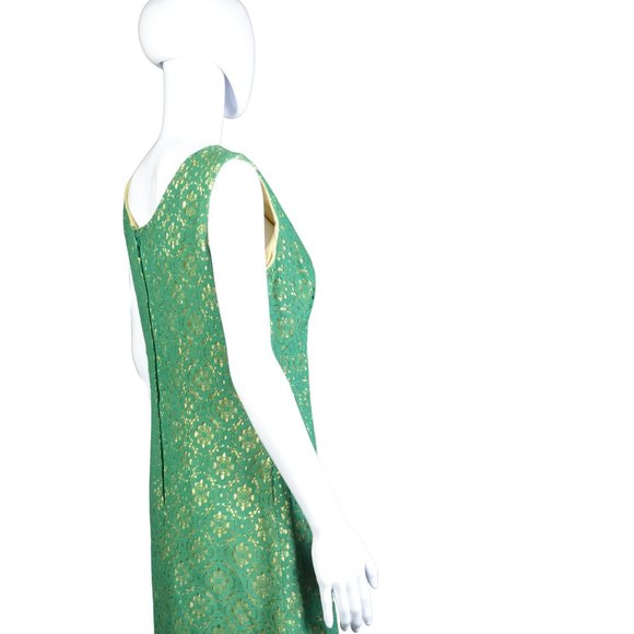 Estate Collection/Vintage 1960s Green Eyelet A-Line Dress Size 18 Awesome! - Picture 13 of 14